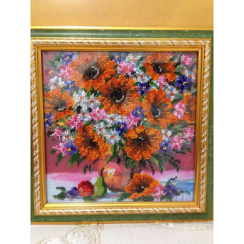 Charts on artistic canvas Sunflowers still-life