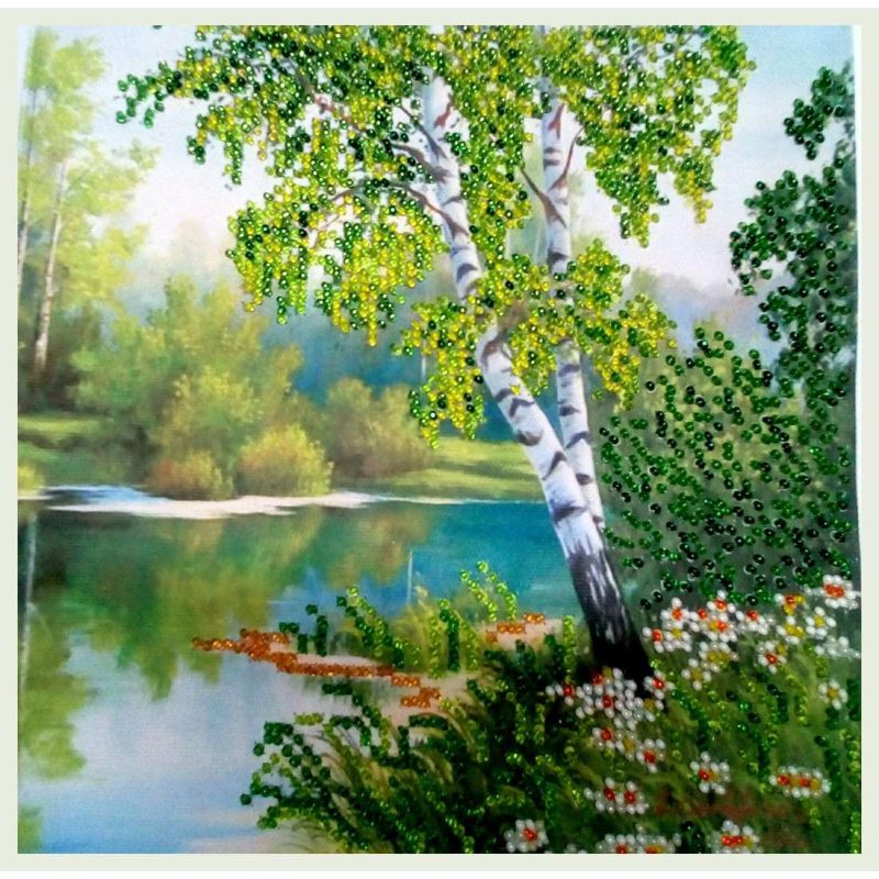 Charts on artistic canvas Birches