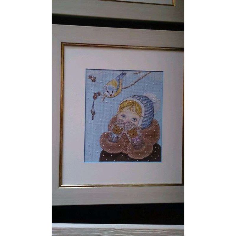 Cross-stitch kits Girl and bird