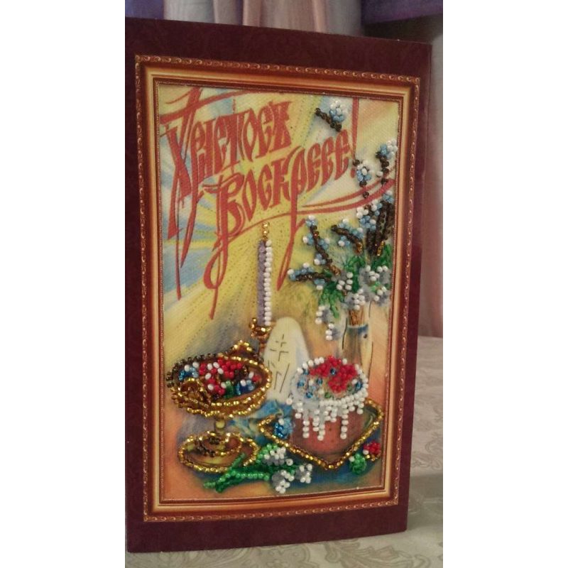 Postcard Bead embroidery kit Easter – 4