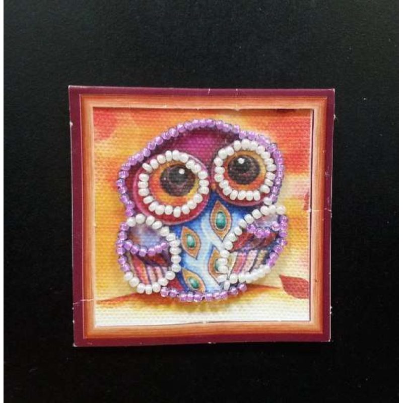 Mini Magnets Bead embroidery kit Owl – 1