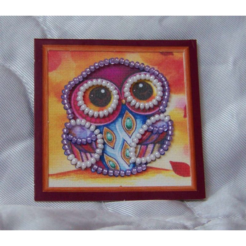 Mini Magnets Bead embroidery kit Owl – 1