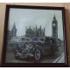 Charts on artistic canvas Auto retro monocrome