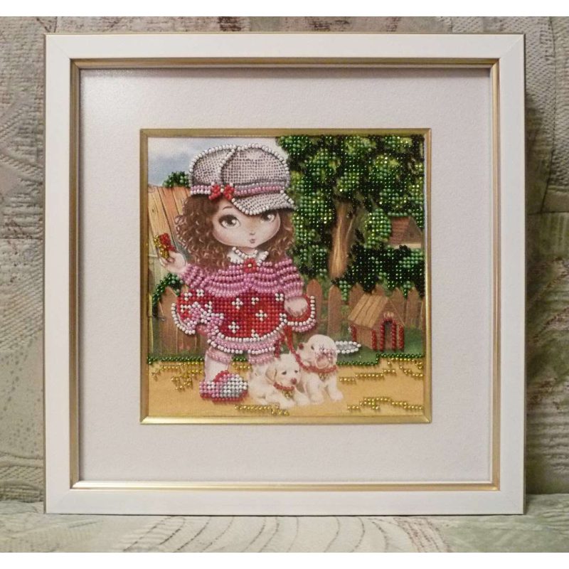 Mini Bead embroidery kit Puppies tamer