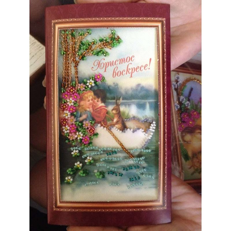 Postcard Bead embroidery kit Easter – 10
