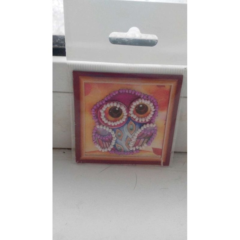 Mini Magnets Bead embroidery kit Owl – 1
