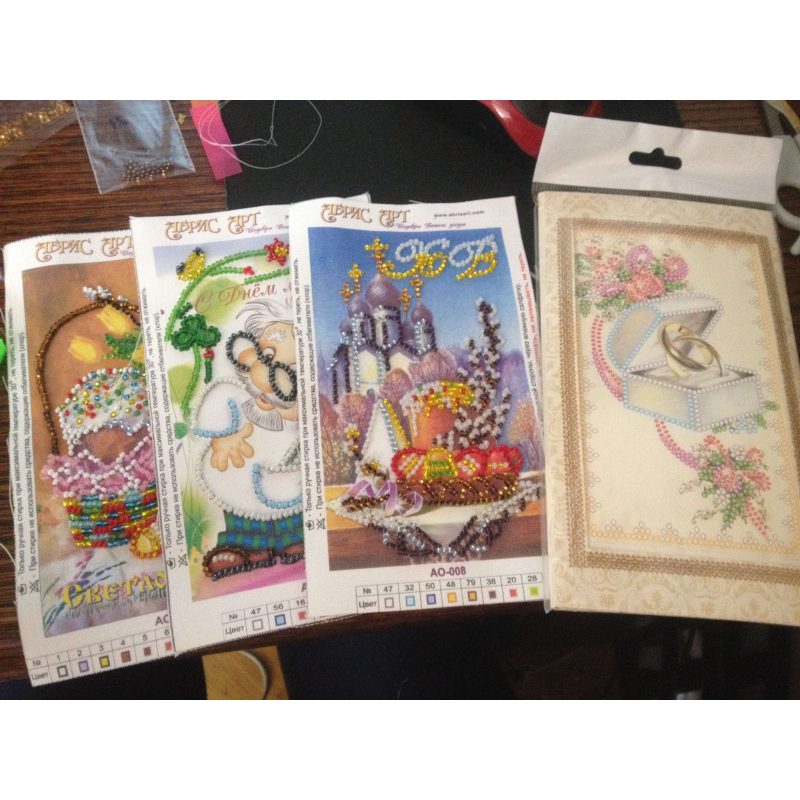 Postcard Bead embroidery kit Easter – 8