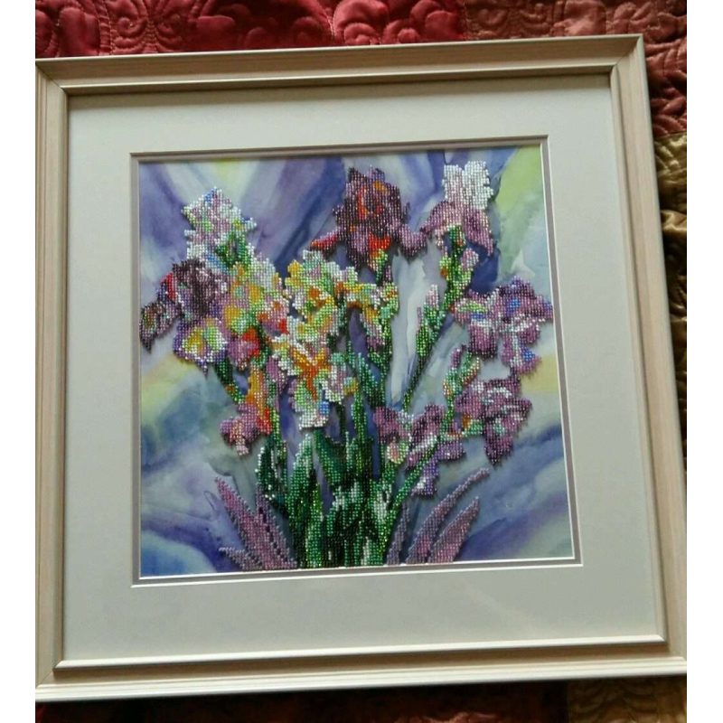 Charts on artistic canvas Aquarelle Irises