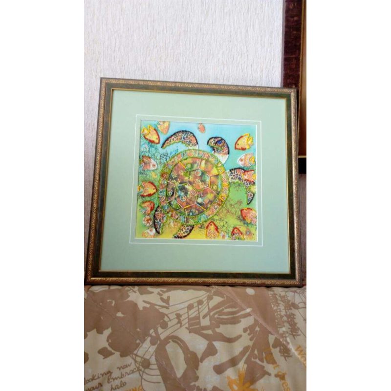 Charts on artistic canvas Sea turtle