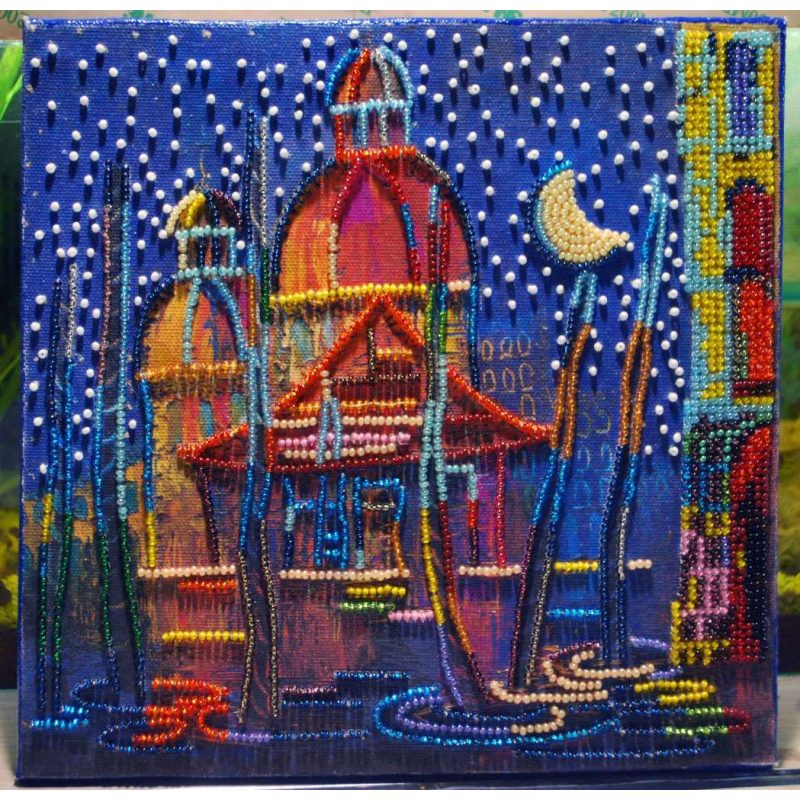 Charts on artistic canvas In the night