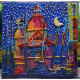 Charts on artistic canvas In the night