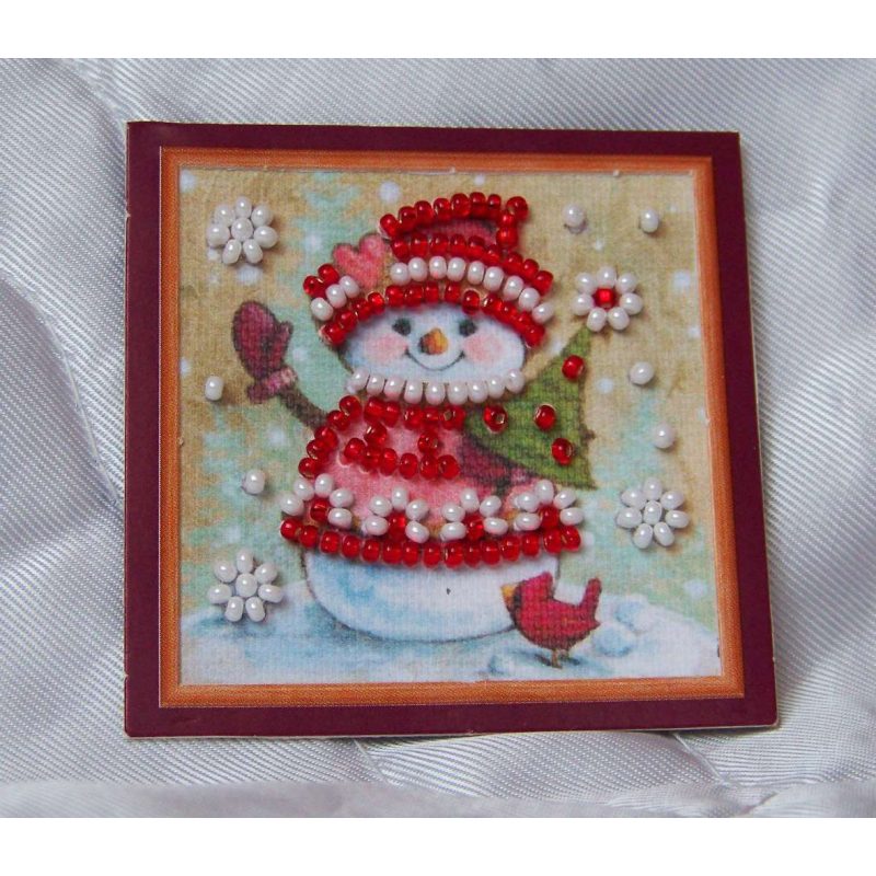 Mini Magnets Bead embroidery kit Winter guest