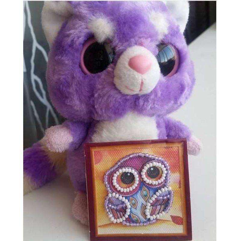 Mini Magnets Bead embroidery kit Owl – 1