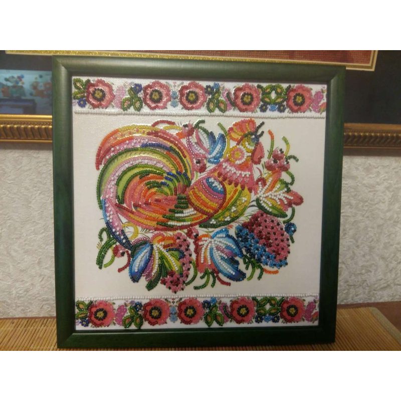 Charts on artistic canvas Deco cockerel