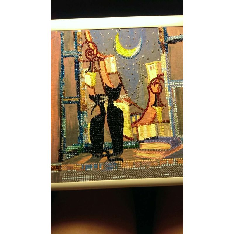 Charts on artistic canvas Cats at window