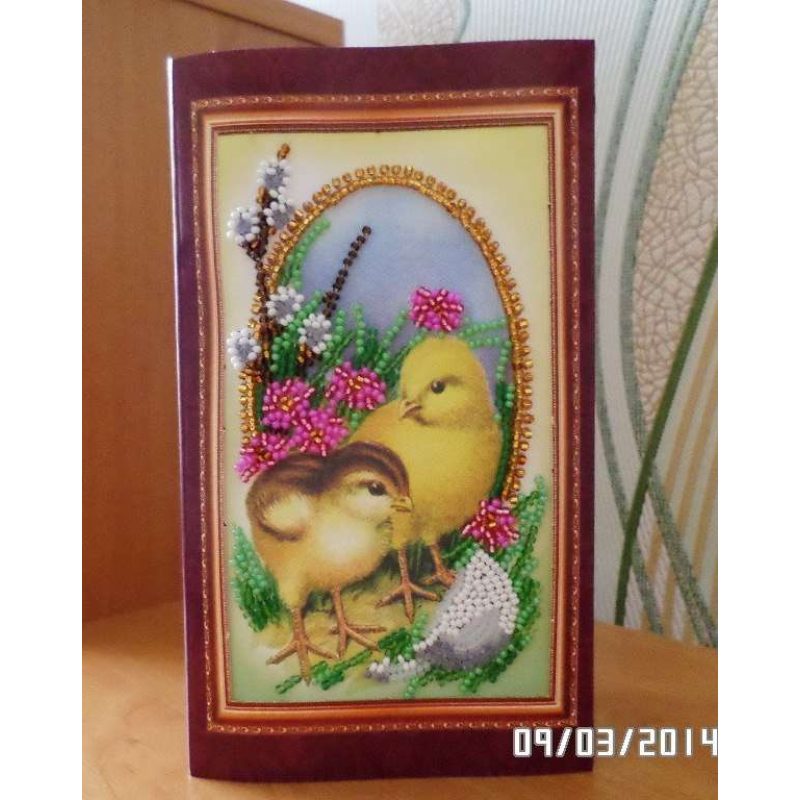 Postcard Bead embroidery kit Easter – 3