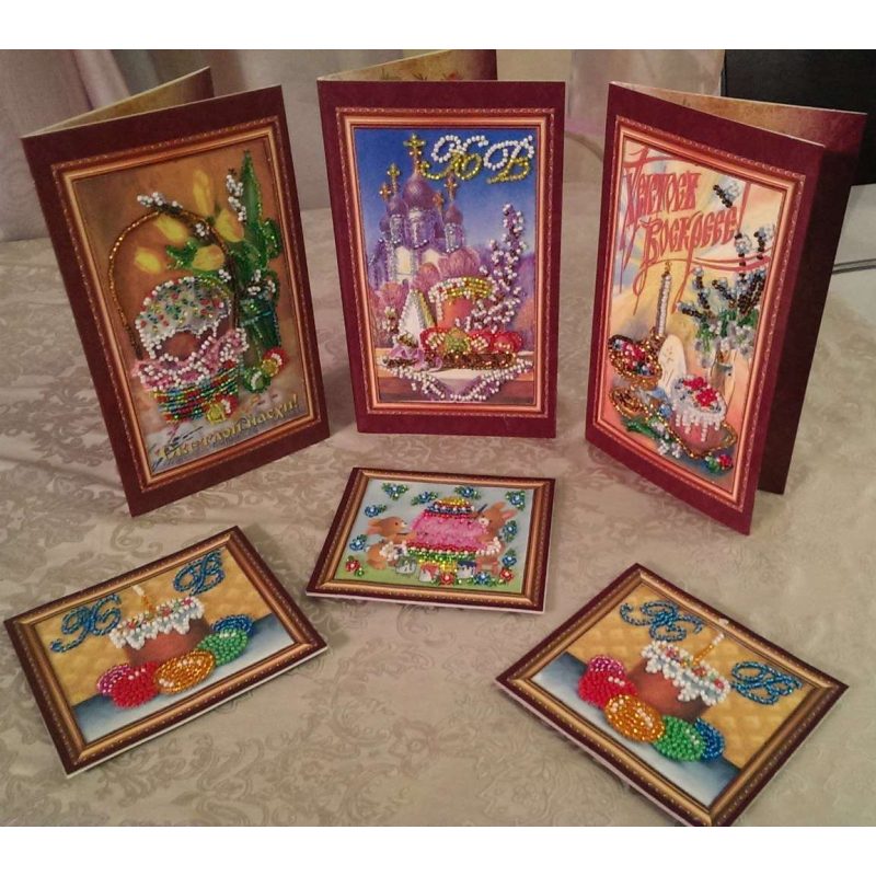 Postcard Bead embroidery kit Easter – 4