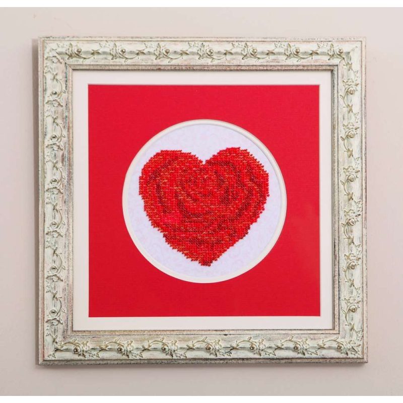 Mini Bead embroidery kit Heart