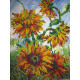 Charts on artistic canvas Sunny Flowers