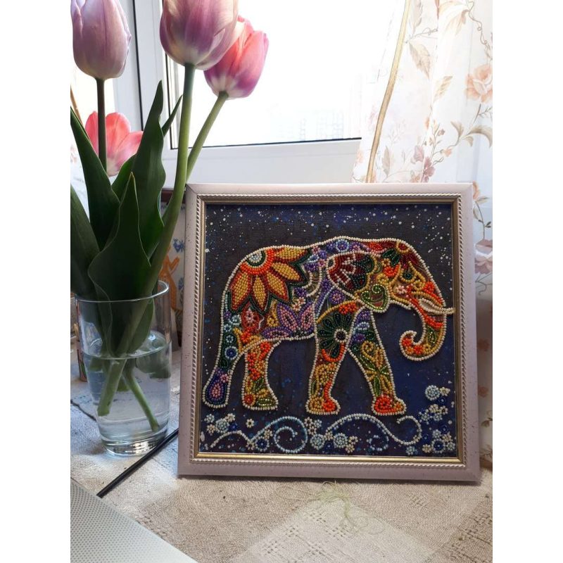 Charts on artistic canvas Indian elephant