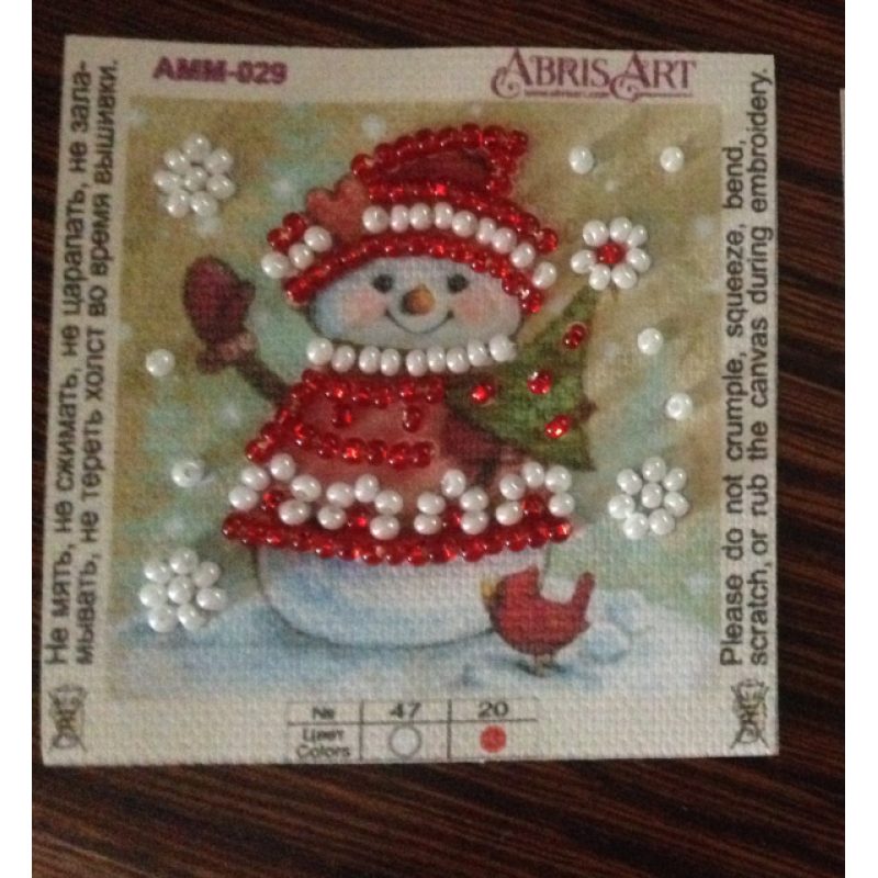 Mini Magnets Bead embroidery kit Winter guest