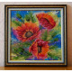 Charts on artistic canvas Watercolor poppies