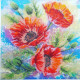 Charts on artistic canvas Watercolor poppies