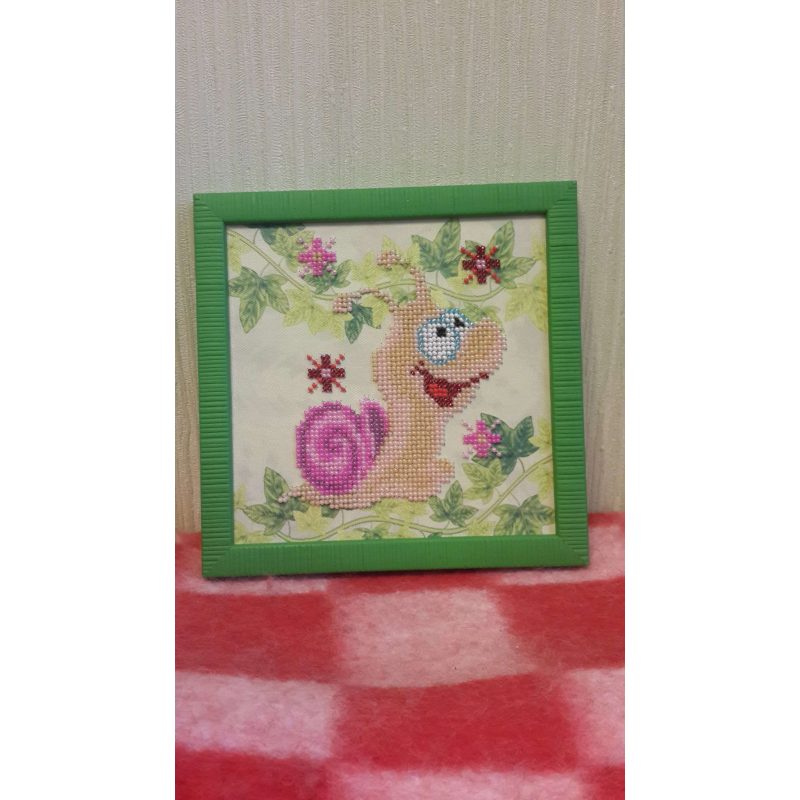 Mini Bead embroidery kit Snail