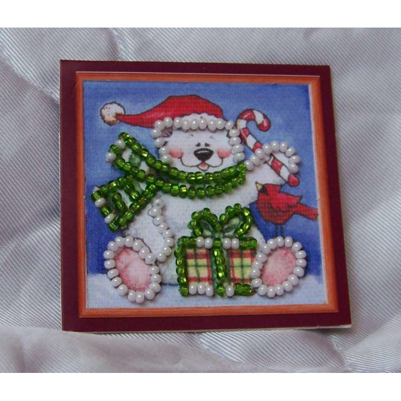Mini Magnets Bead embroidery kit Fun bear
