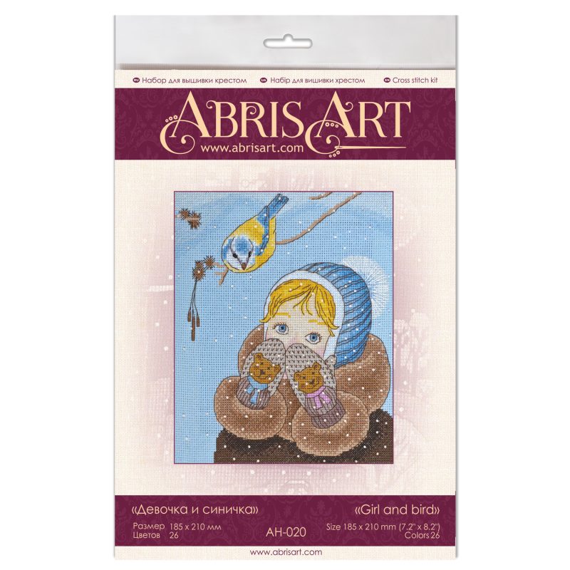 Cross-stitch kits Girl and bird
