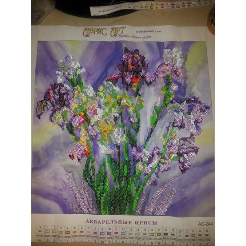 Charts on artistic canvas Aquarelle Irises