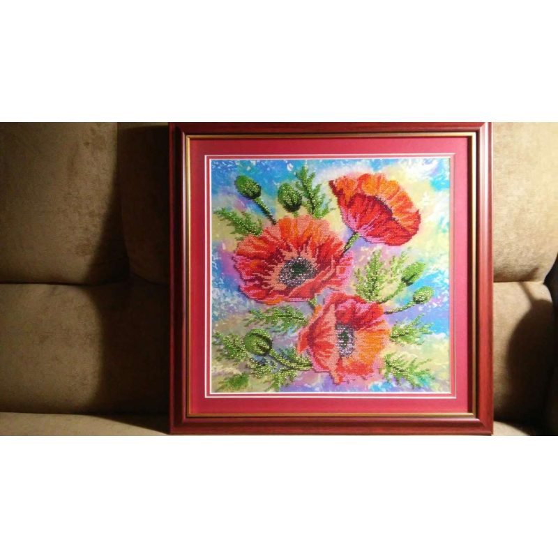 Charts on artistic canvas Watercolor poppies