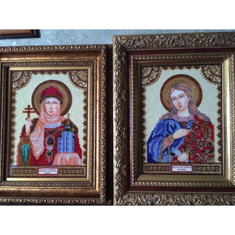 Icon's charts on artistic canvas St. Olga