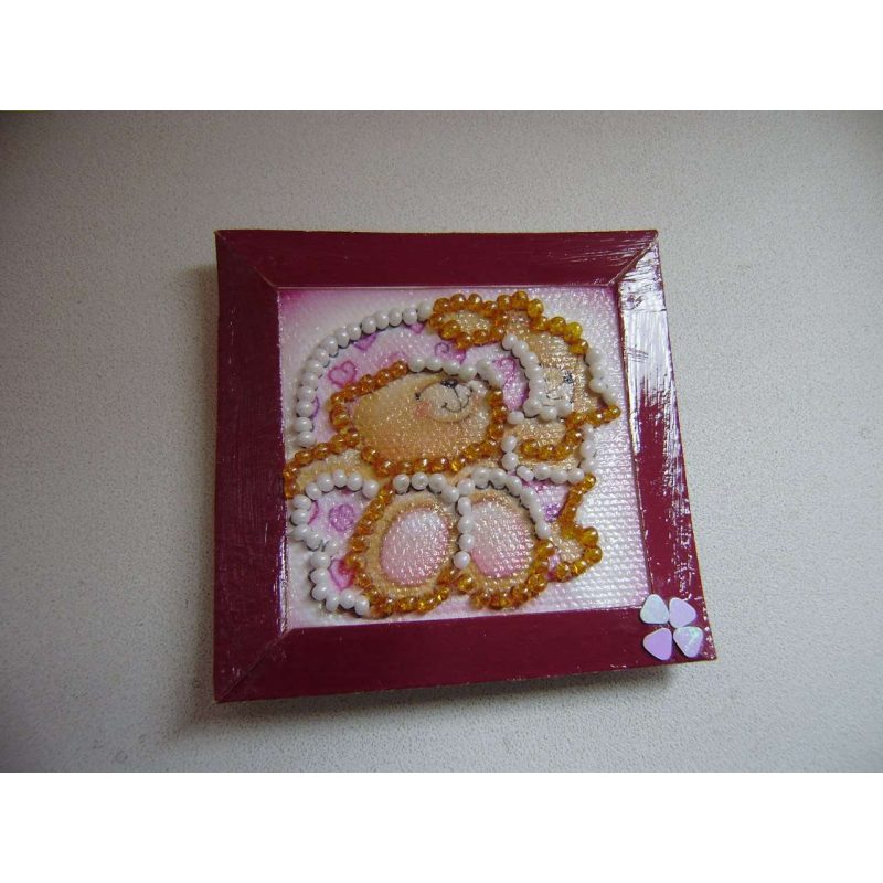 Mini Magnets Bead embroidery kit Teddy bears – 1