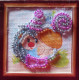 Mini Magnets Bead embroidery kit Hedgehog with mushroom