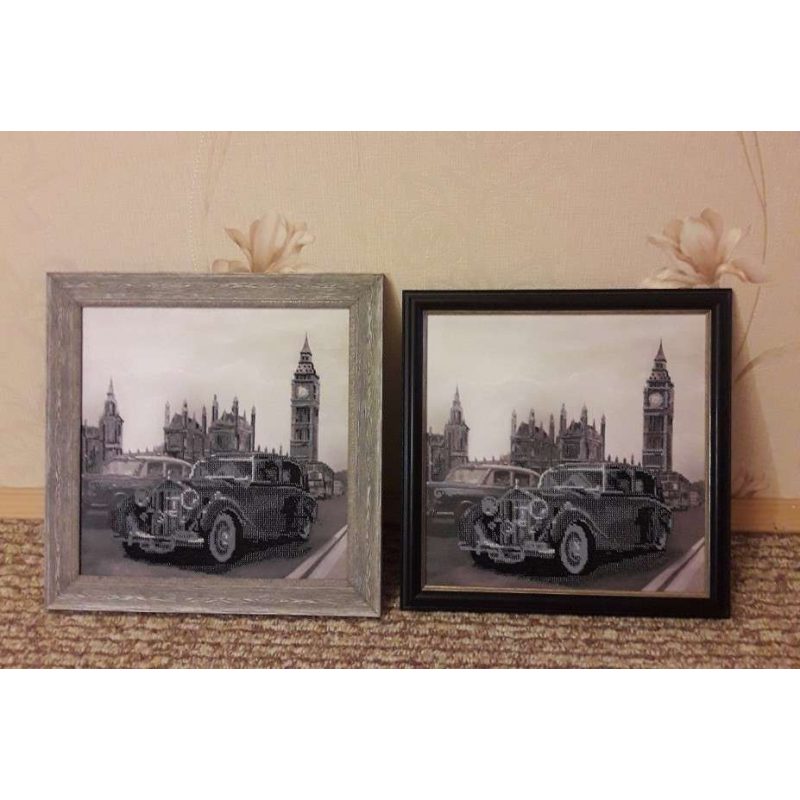 Charts on artistic canvas Auto retro monocrome