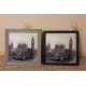 Charts on artistic canvas Auto retro monocrome