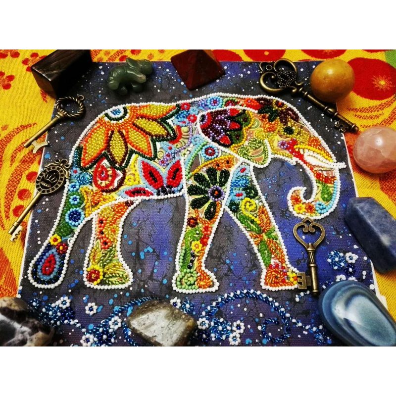 Charts on artistic canvas Indian elephant