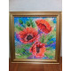 Charts on artistic canvas Watercolor poppies