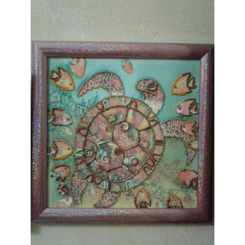 Charts on artistic canvas Sea turtle