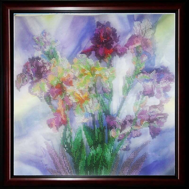 Charts on artistic canvas Aquarelle Irises