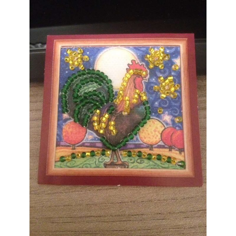 Mini Magnets Bead embroidery kit Gold crest