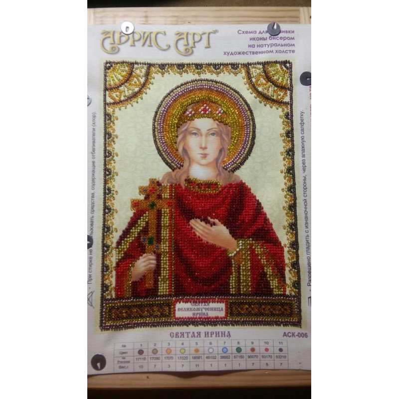 Icon's charts on artistic canvas St. Irene