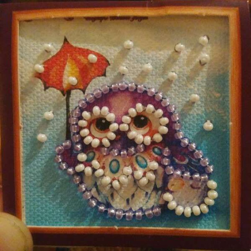 Mini Magnets Bead embroidery kit Owl – 3