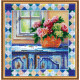 Main bead embroidery kits Hydrangea at window