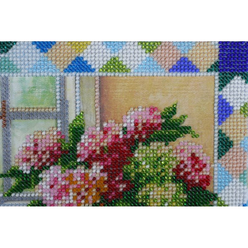 Main bead embroidery kits Hydrangea at window