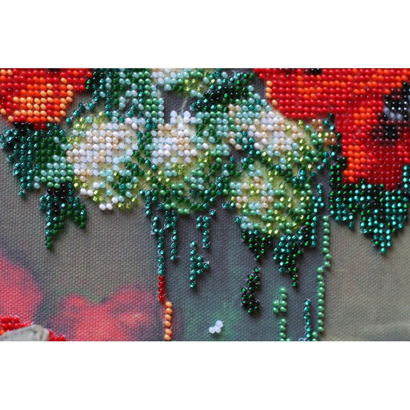 Main Bead Embroidery Kit Poppies and buldenezh