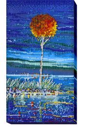 Main Bead Embroidery Kit Fire in sky blue - 1