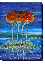 Main Bead Embroidery Kit Fire in sky blue - 2