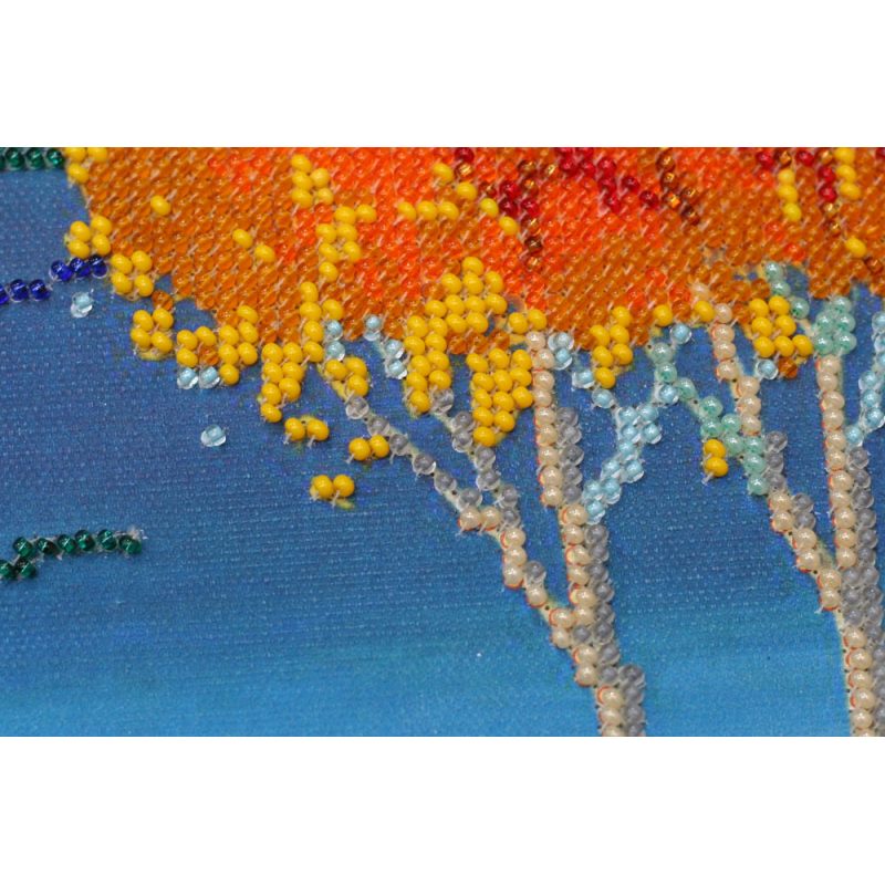 Main Bead Embroidery Kit Fire in sky blue - 2